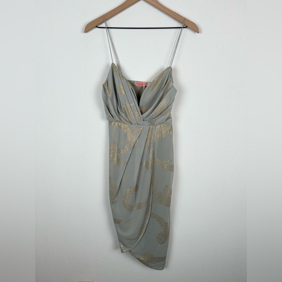 Free People Pretty Tough Venus Draped Metallic Party Dress 2 - Picture 3 of 14
